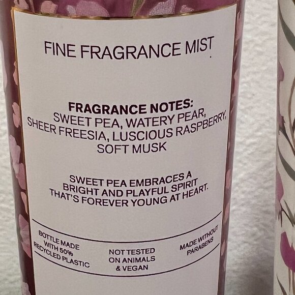 Bath and Body Works Sweet Pea Set Mist, Body Cream, Body Wash NEW - Picture 3 of 3